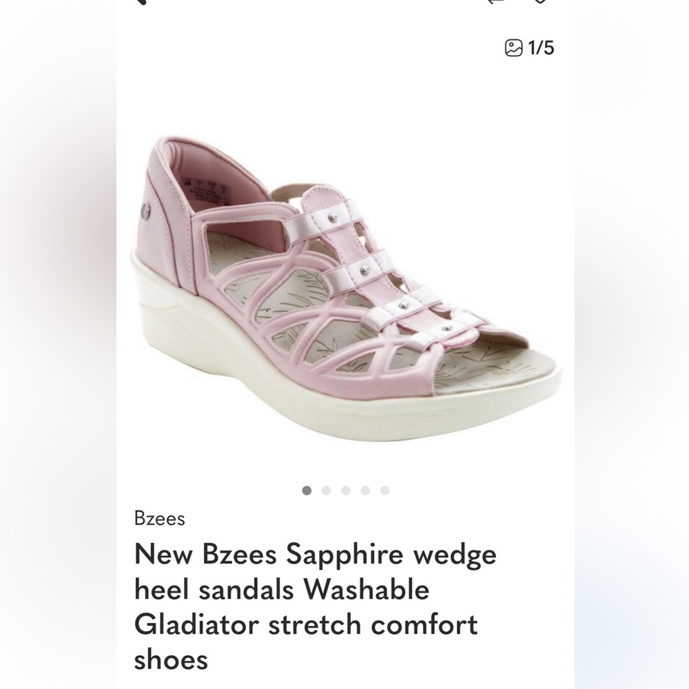 Bees SAPPHIRE Wedge Women's Casual Strappy Sandals Washable Gladiator Sz 7 - Picture 8 of 8
